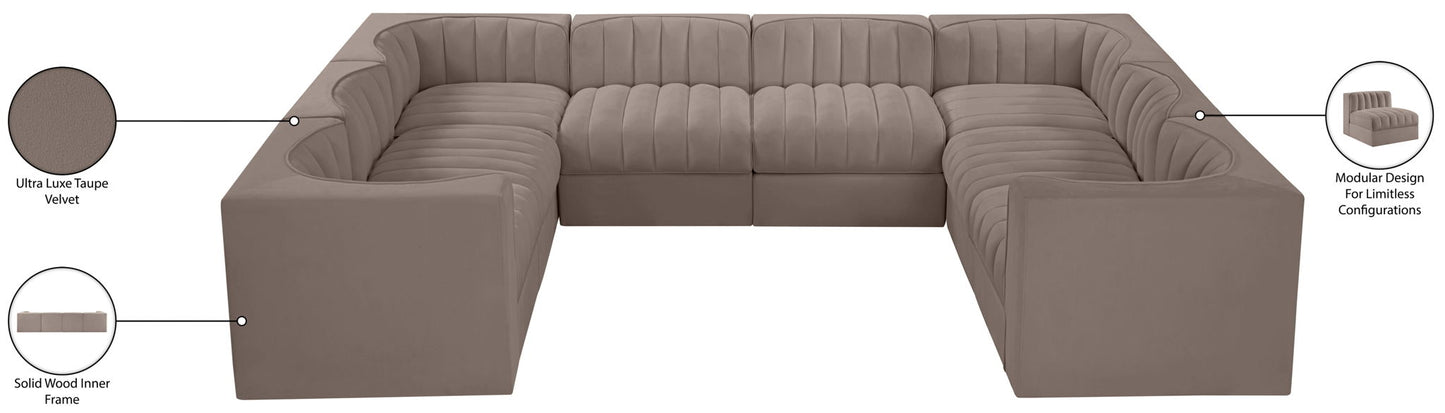 Rummi - Velvet Performance Fabric Upholstered Modular Sectional