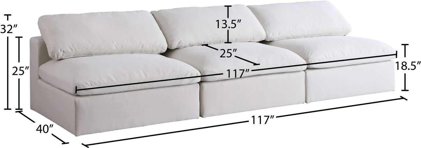 Serene - Modular Armless 3 Seat Sofa