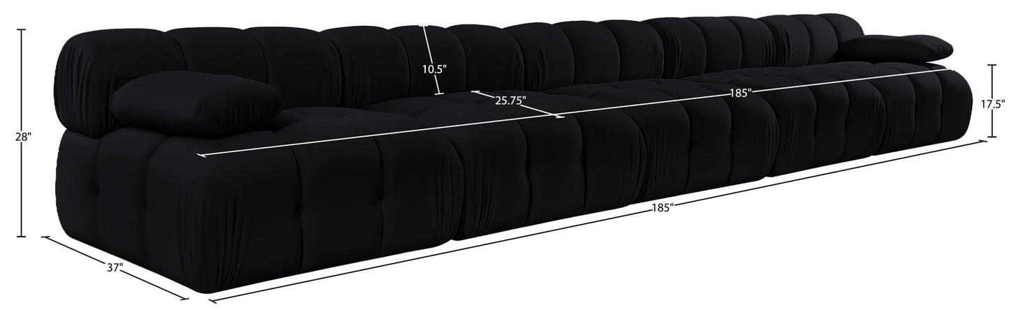 Orin - Velvet 5 Piece Modular Armless Sofa