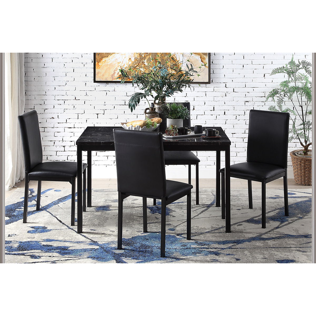 Tempe Dining Table, Faux Marble Top
