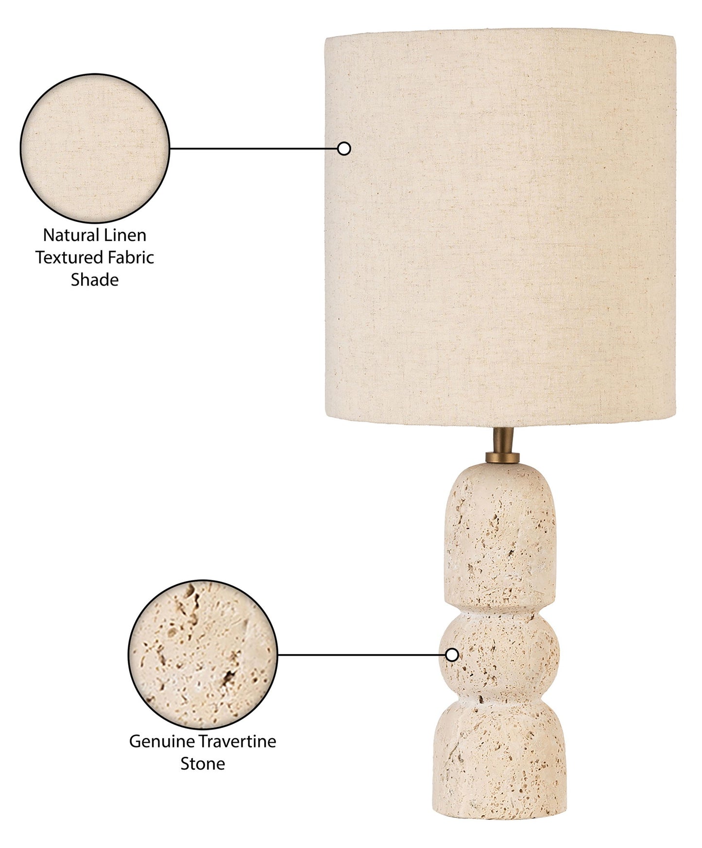 Paros - Base And Linen Textured Fabric Shade Table Lamp