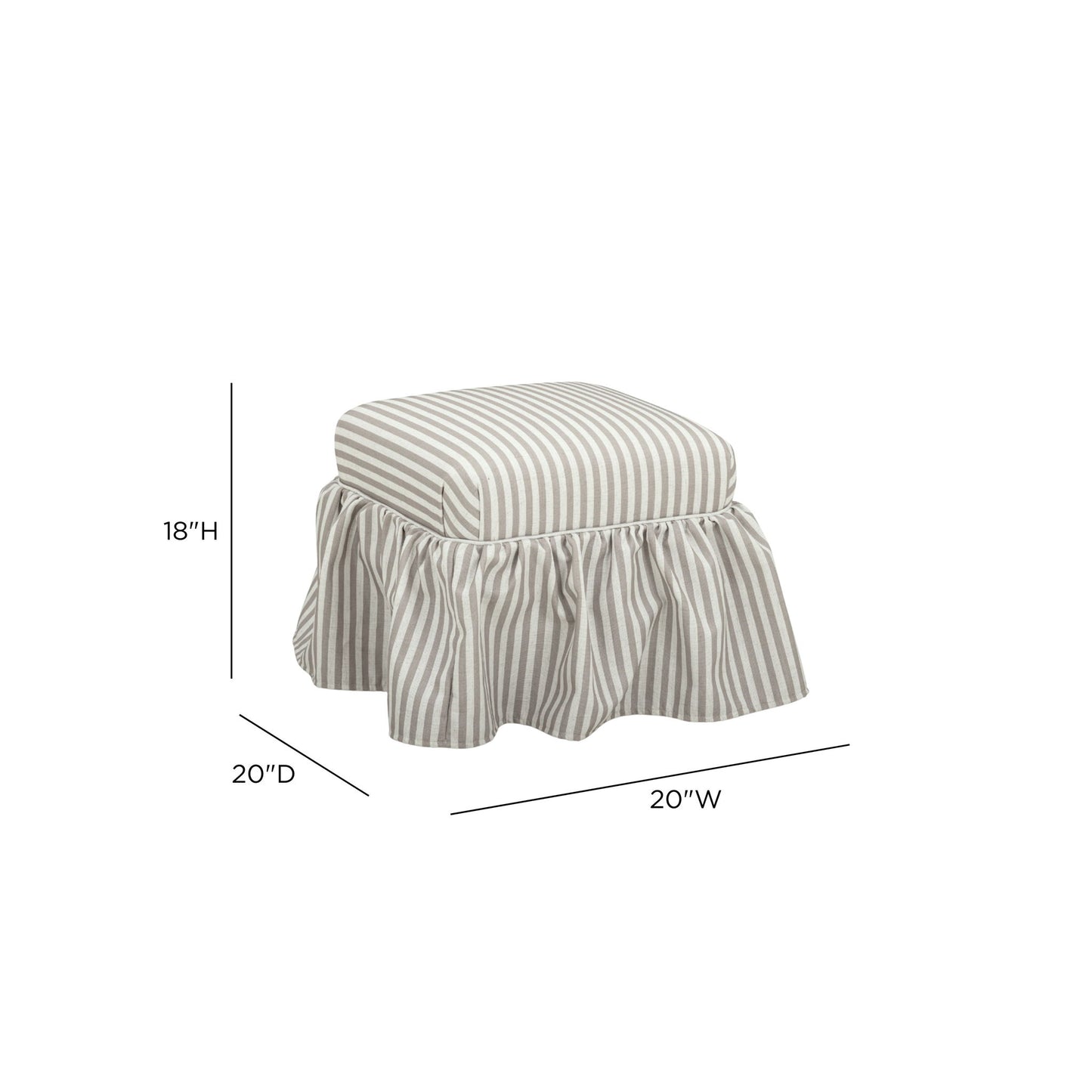 Gertrude - Striped Linen Ottoman