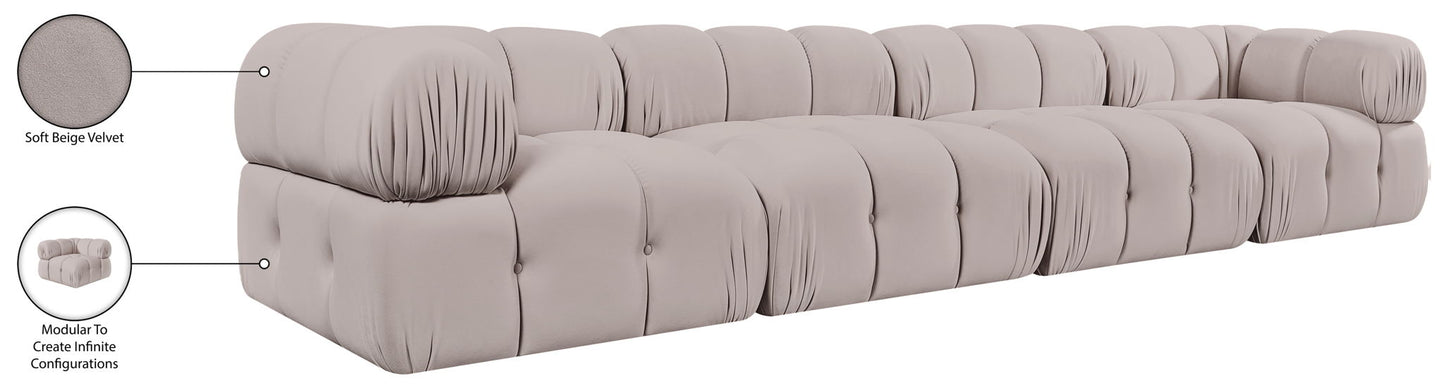 Orin - Fabric Velvet 4 Piece Modular Sofa