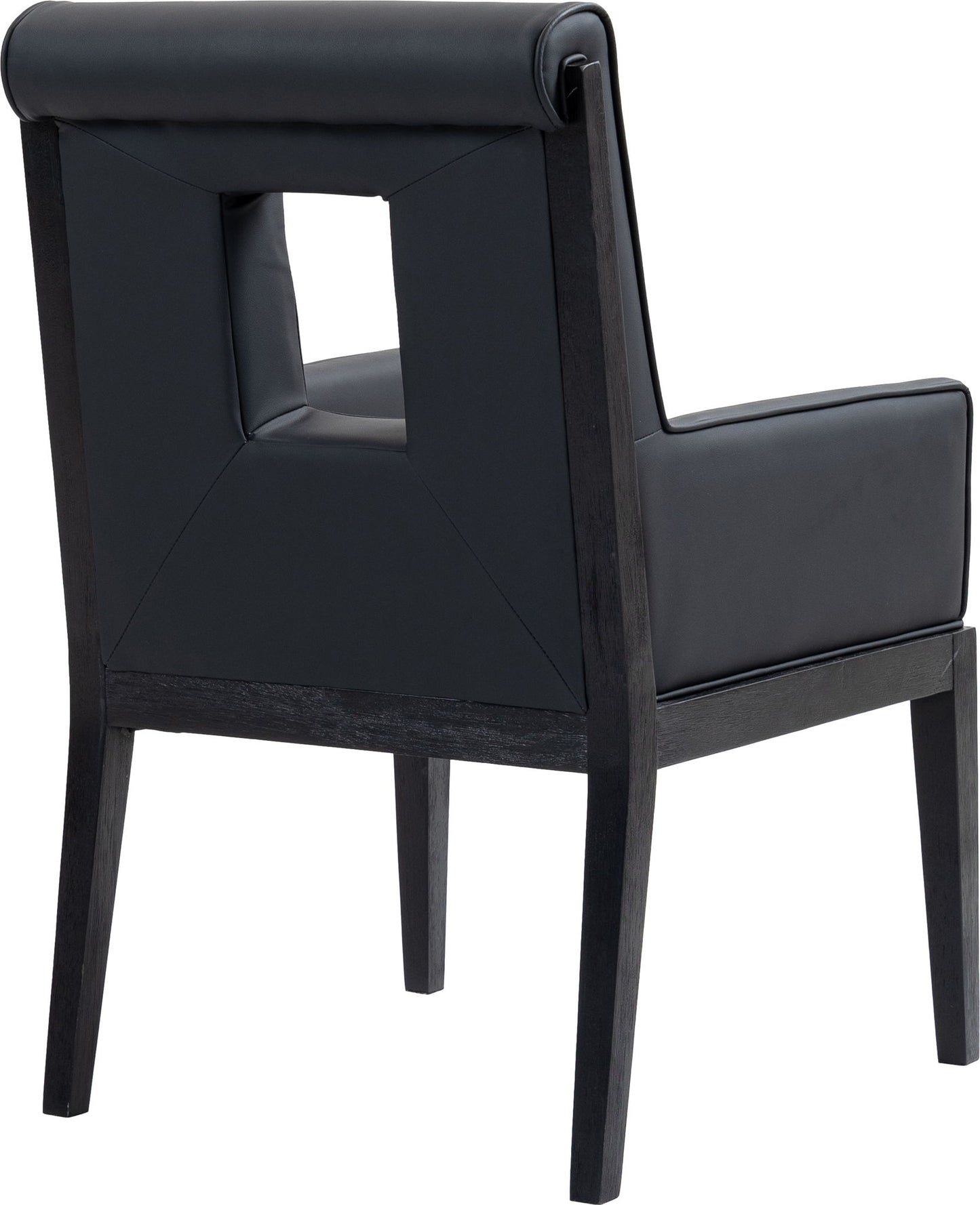 Gwendolyn - Faux Leather Dining Arm Chair With Black Frame