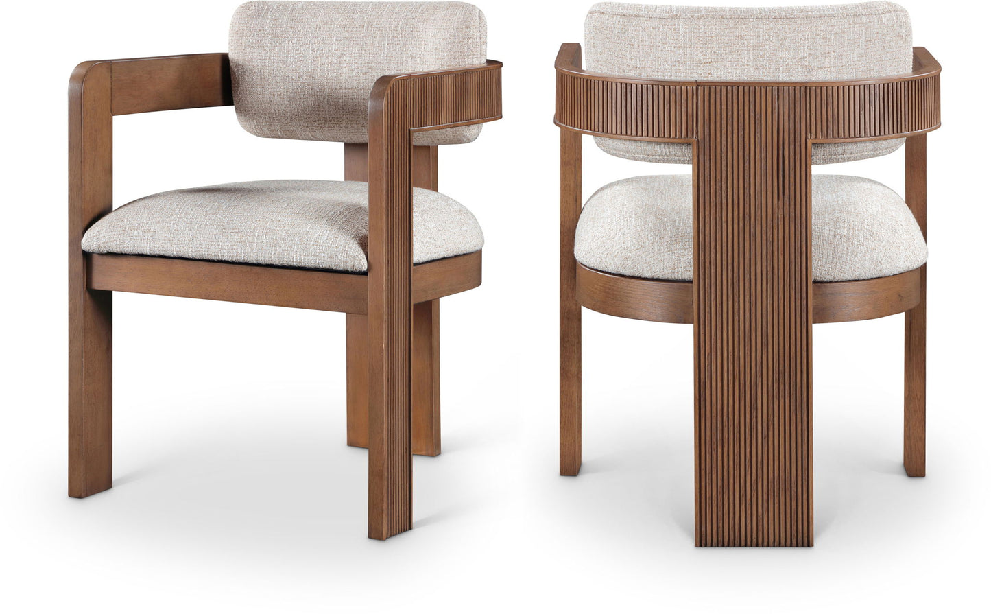Sacha - Linen Dining Chair With Brown Base (Set of 2)