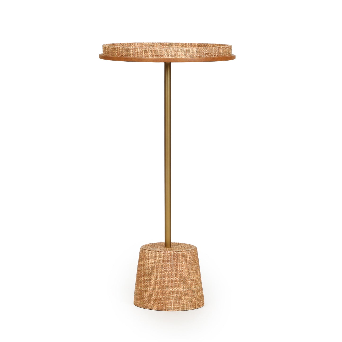 Saddle Raffia Designer Side Table - Natural