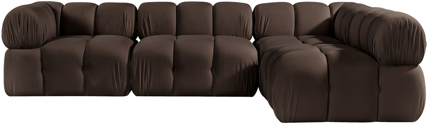 Orin - Fabric Velvet 4 Piece Modular Sectional