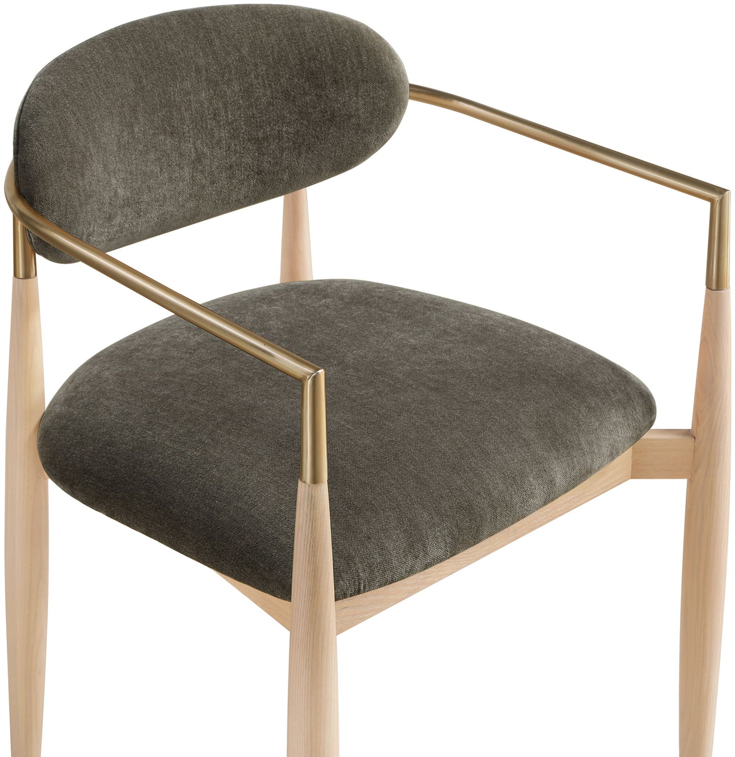 Riccio - Fabric Dining Arm Chair (Set of 2) - Natural Frame