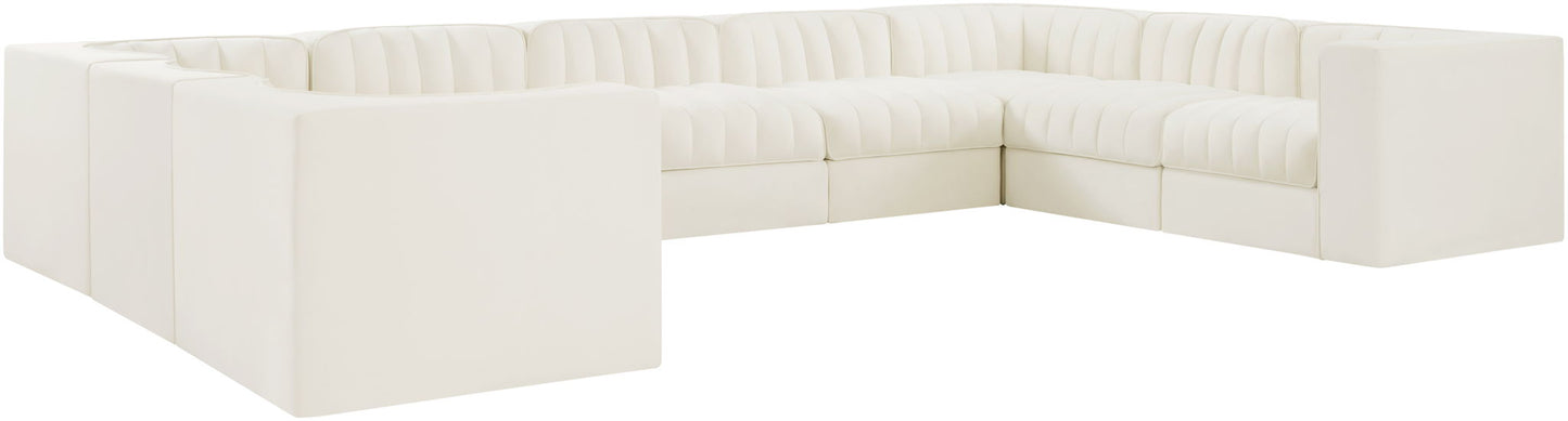 Rummi - Velvet Performance Fabric Upholstered 9 Piece Modular Sectional