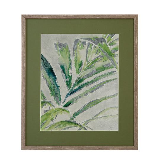 Green Palm I Framed Print - Green / Light Brown