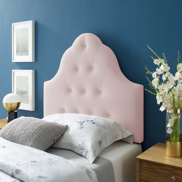 Sovereign Diamond Tufted Performance Velvet Headboard - Twin, Pink
