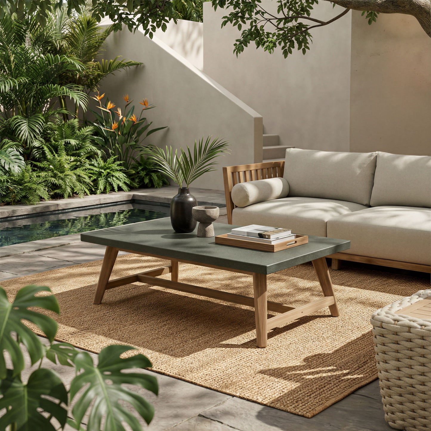 Dert - Outdoor Coffee Table - Gray