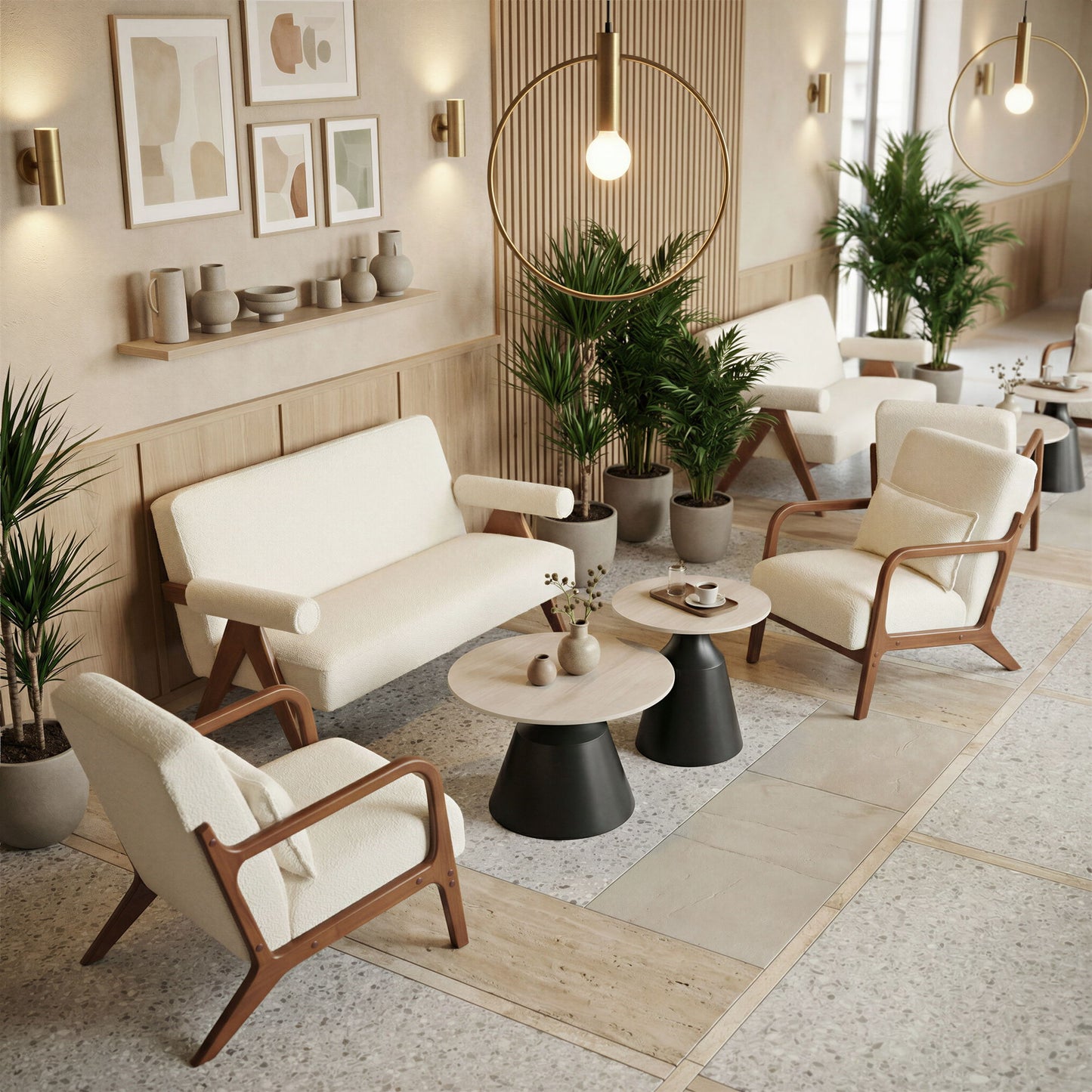 Camella - Coffee Table Set - Light Beige / Black