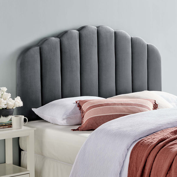 Veronique Performance Velvet Headboard - Twin, Charcoal
