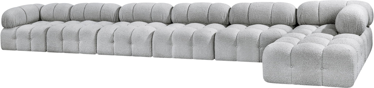 Ames - 7 Piece Boucle Fabric Modular L-Shaped Sectional