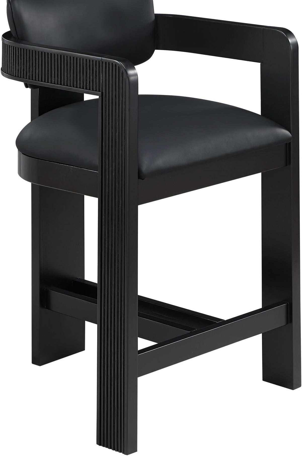 Sacha - Vegan Leather Upholstered Counter Stool With Black Base