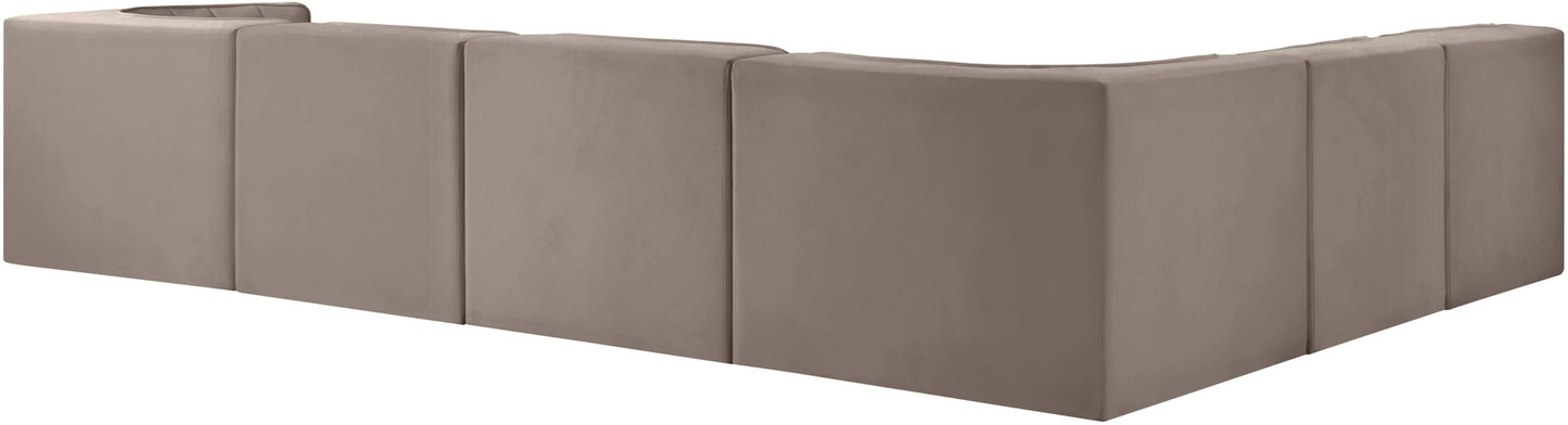 Rummi - Velvet Performance Fabric Upholstered 6 Piece Modular Sectional