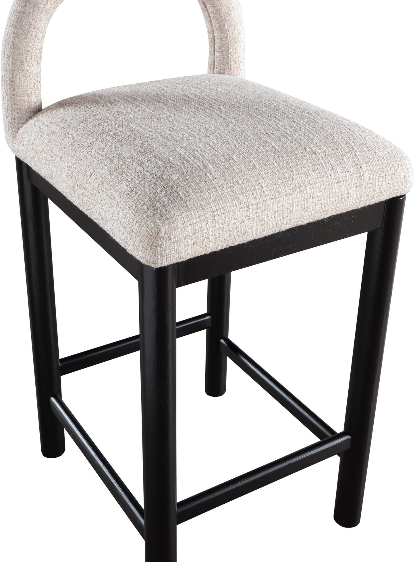 Conrad - Linen Counter Stool With Black Legs