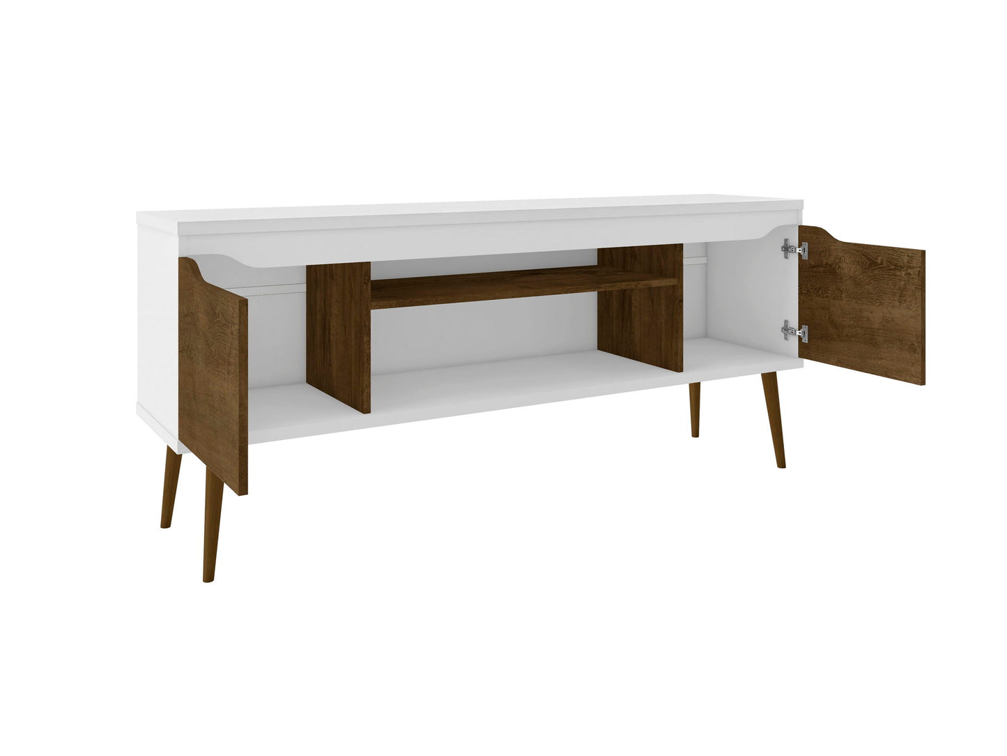 Bradley - TV Stand - Rustic Brown And White