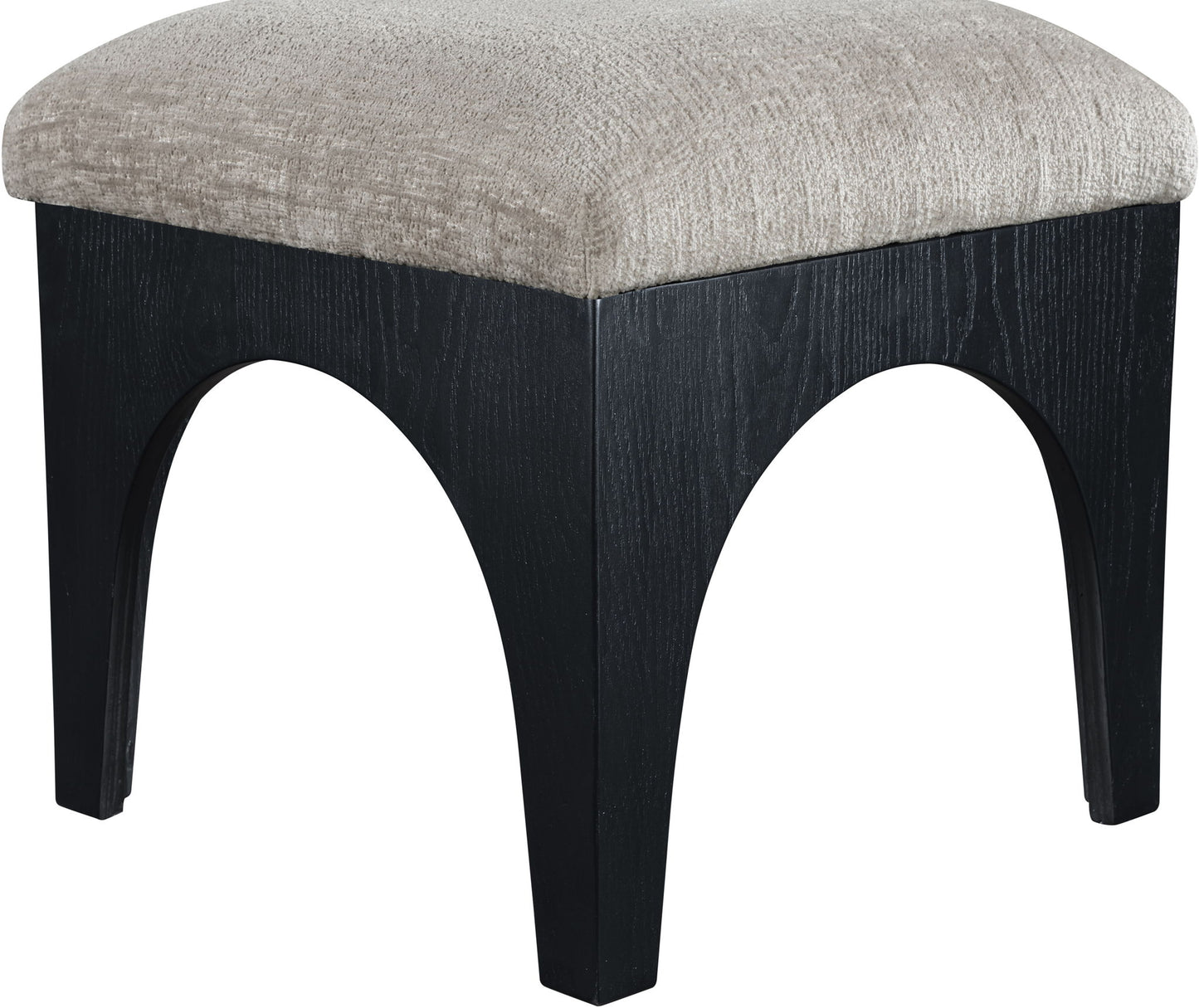 Lawson - Chenille Fabric Ottoman - Black Base