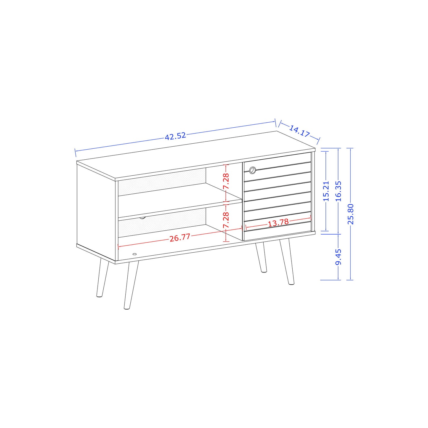 Manhattan Liberty - TV Stand With Rustic Brown Frame