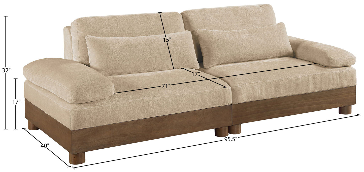 Turin - Chenille Fabric Upholstered Modular Sectional - Beige
