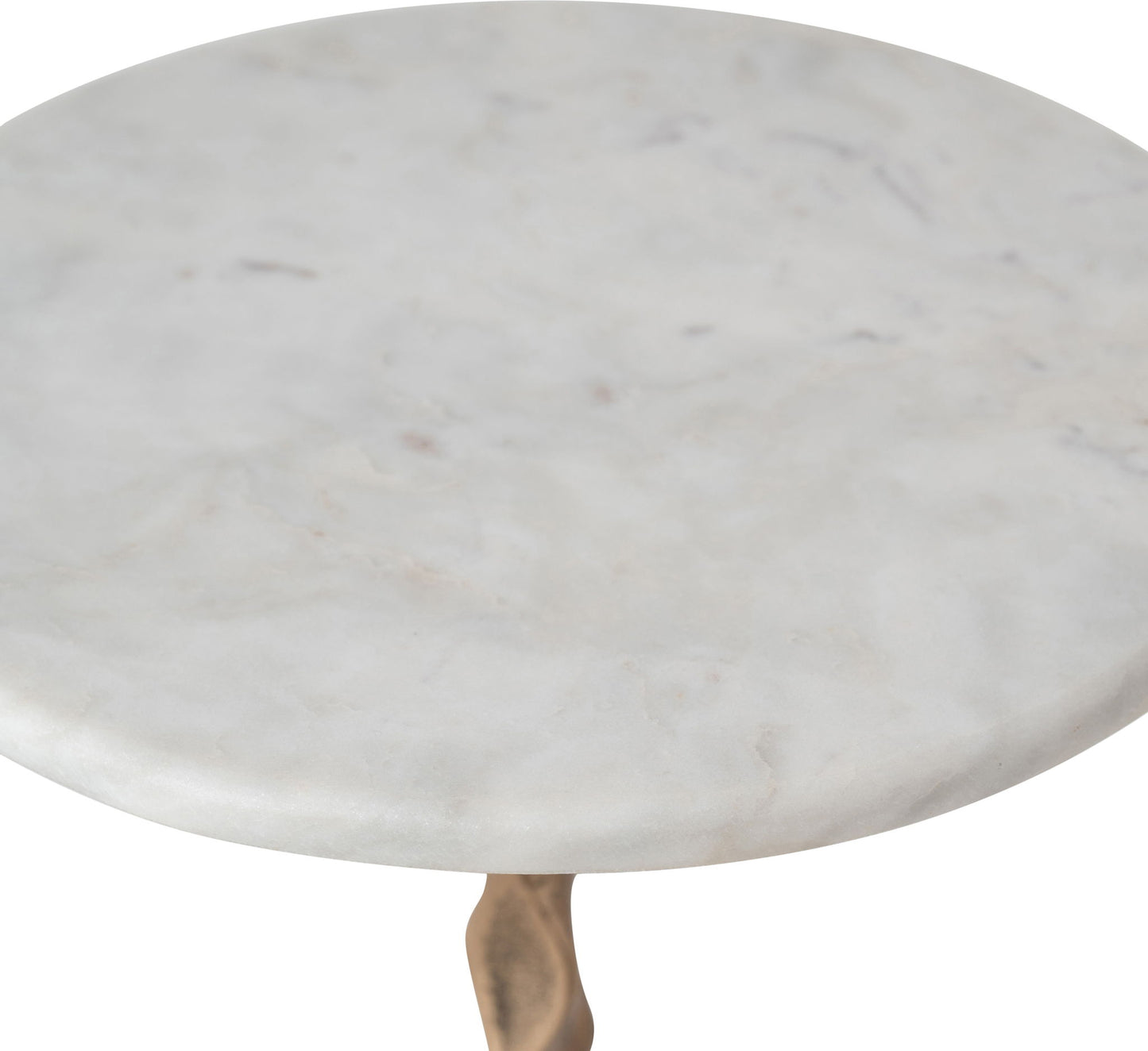 Helix - Genuine Marble Top And Aluminum Base End / Side Table