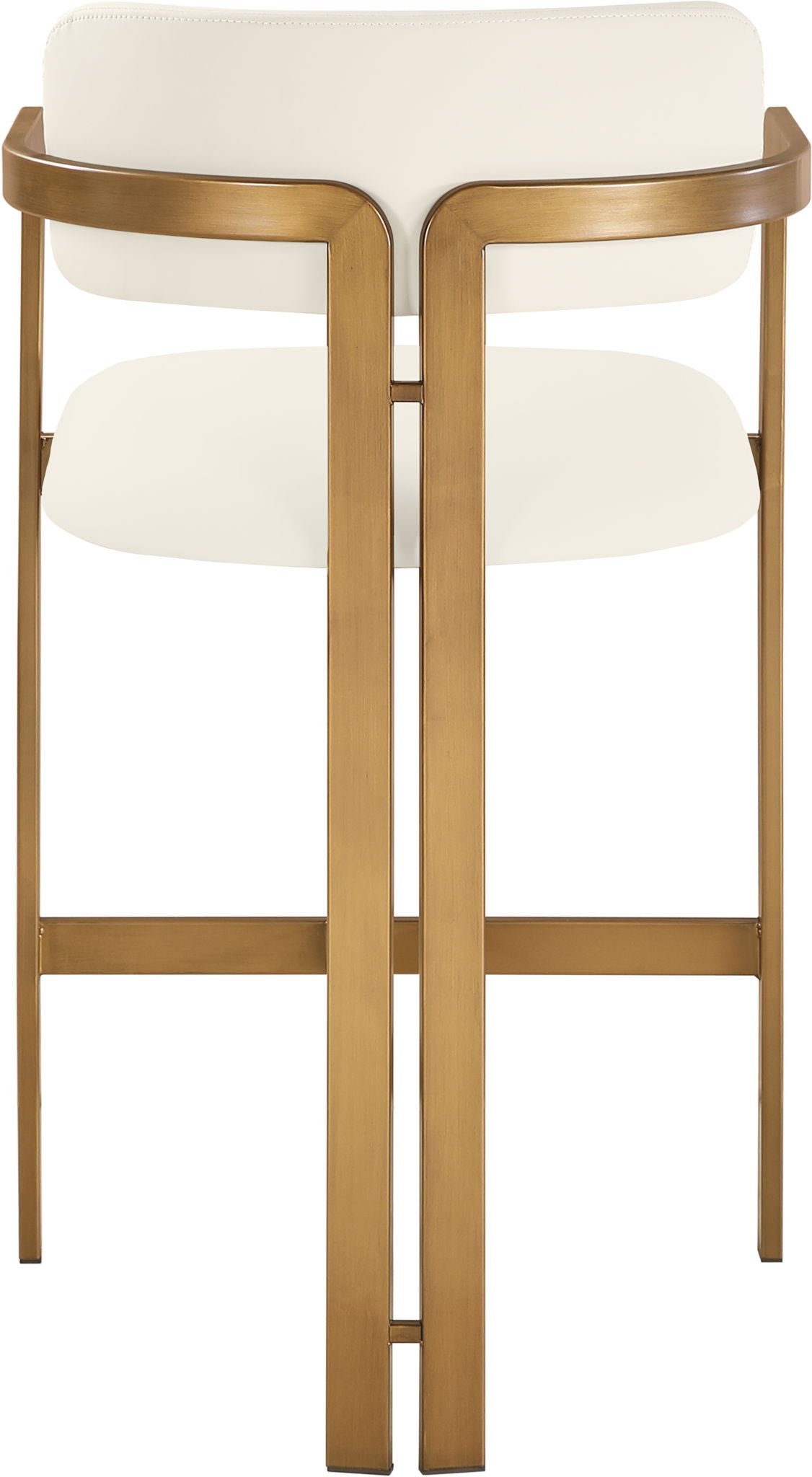 Aurum - Vegan Leather Upholstered Counter Stool With Brushed Brass Base
