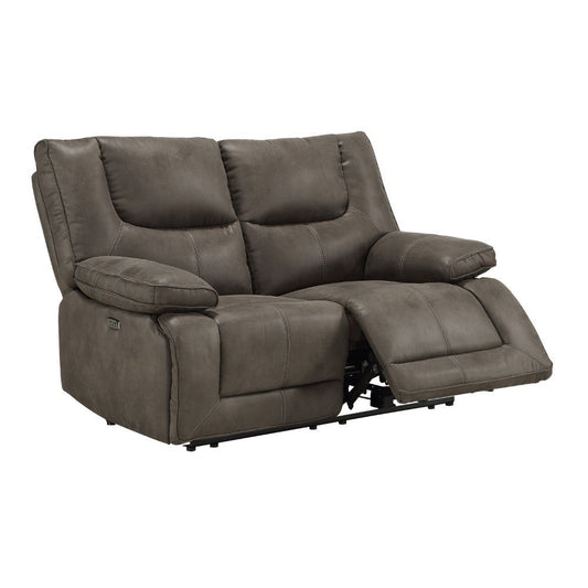 Harumi - Power Motion Loveseat With USB - Gray Fabric