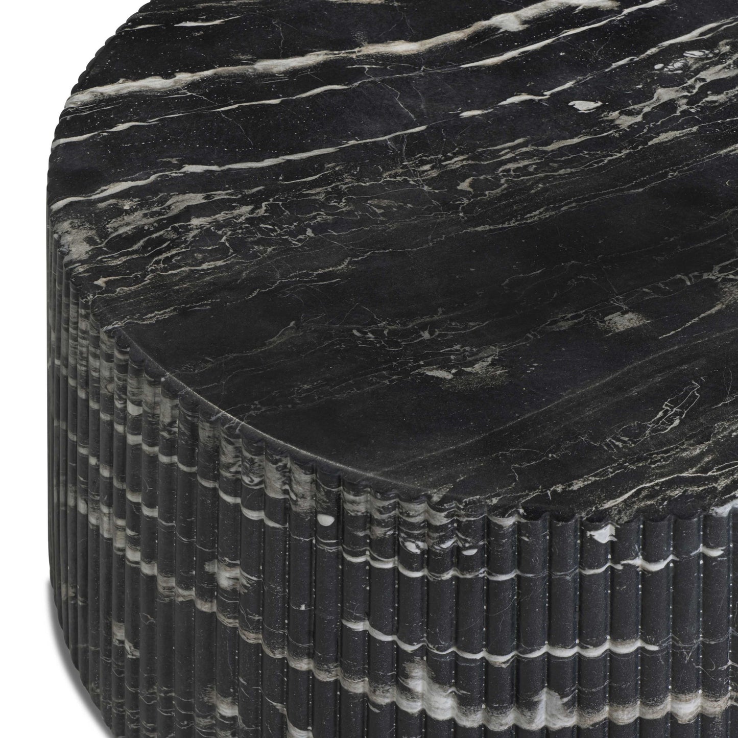Hades - Indoor / Outdoor Faux Marble Concrete Coffee Table - Black