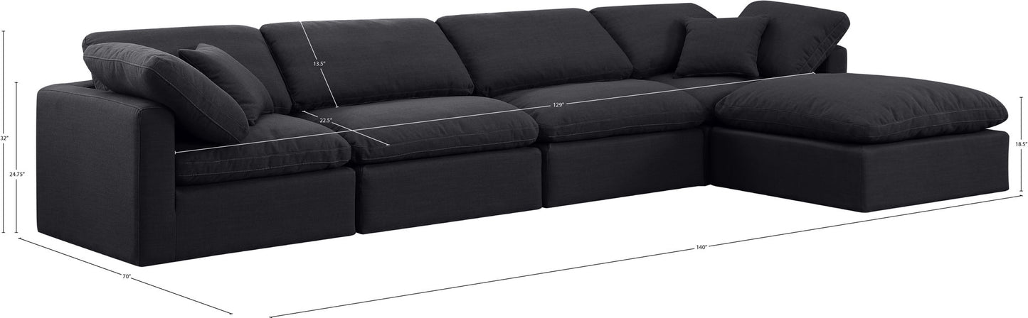 Indulge - Linen 5 Piece Modular Sectional With Chaise