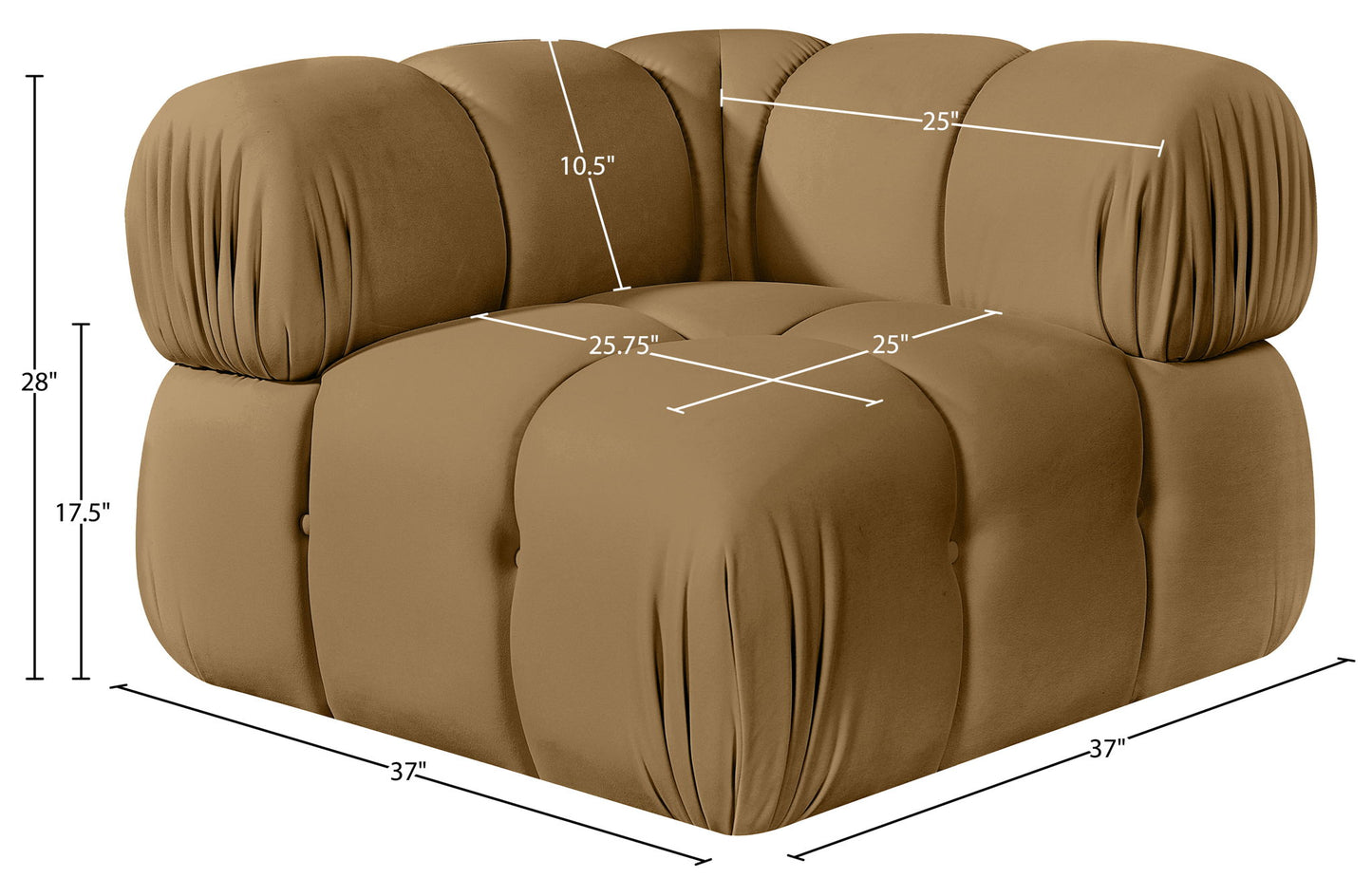 Orin - Velvet Performance Fabric Upholstered Modular Corner Chair