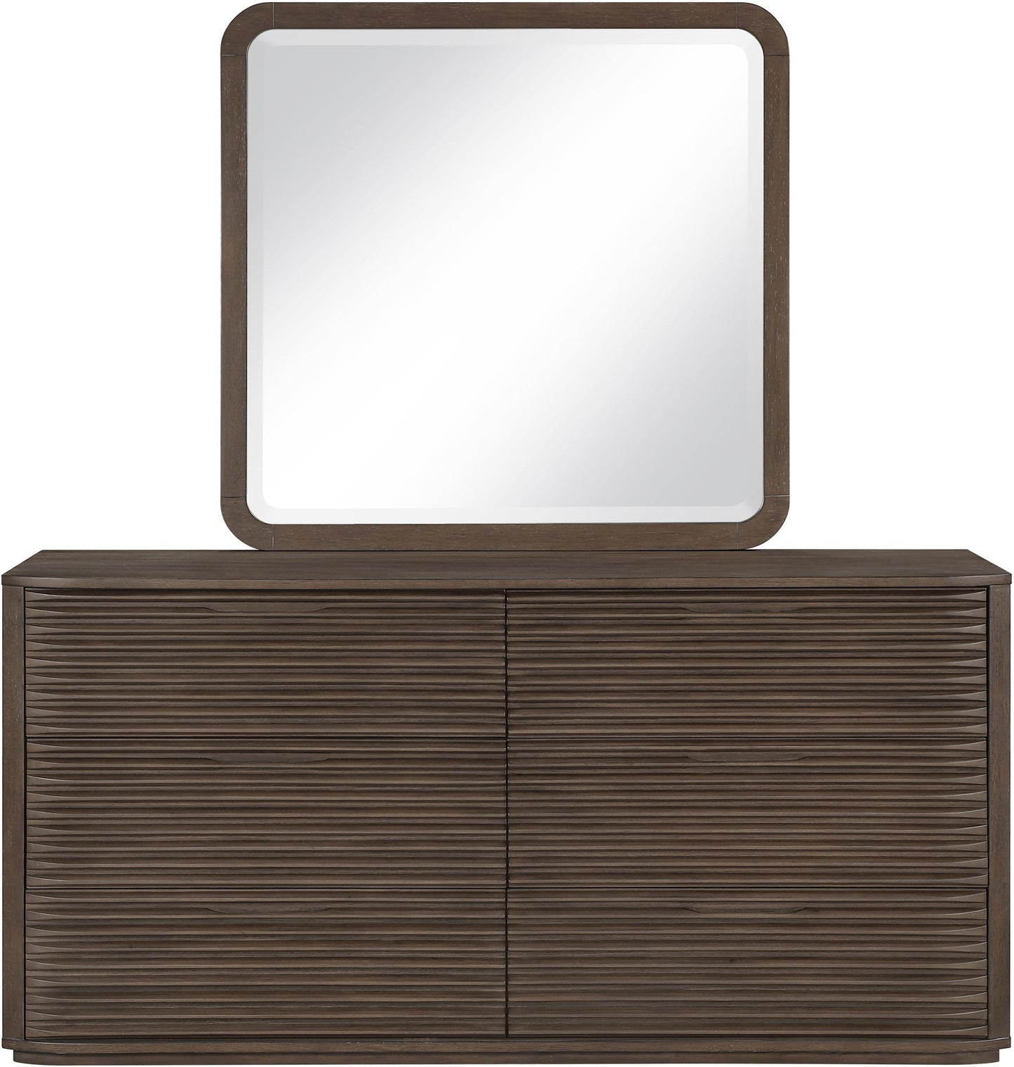 Morino - Oak Veneer And Solid Wood Mirror - Brown