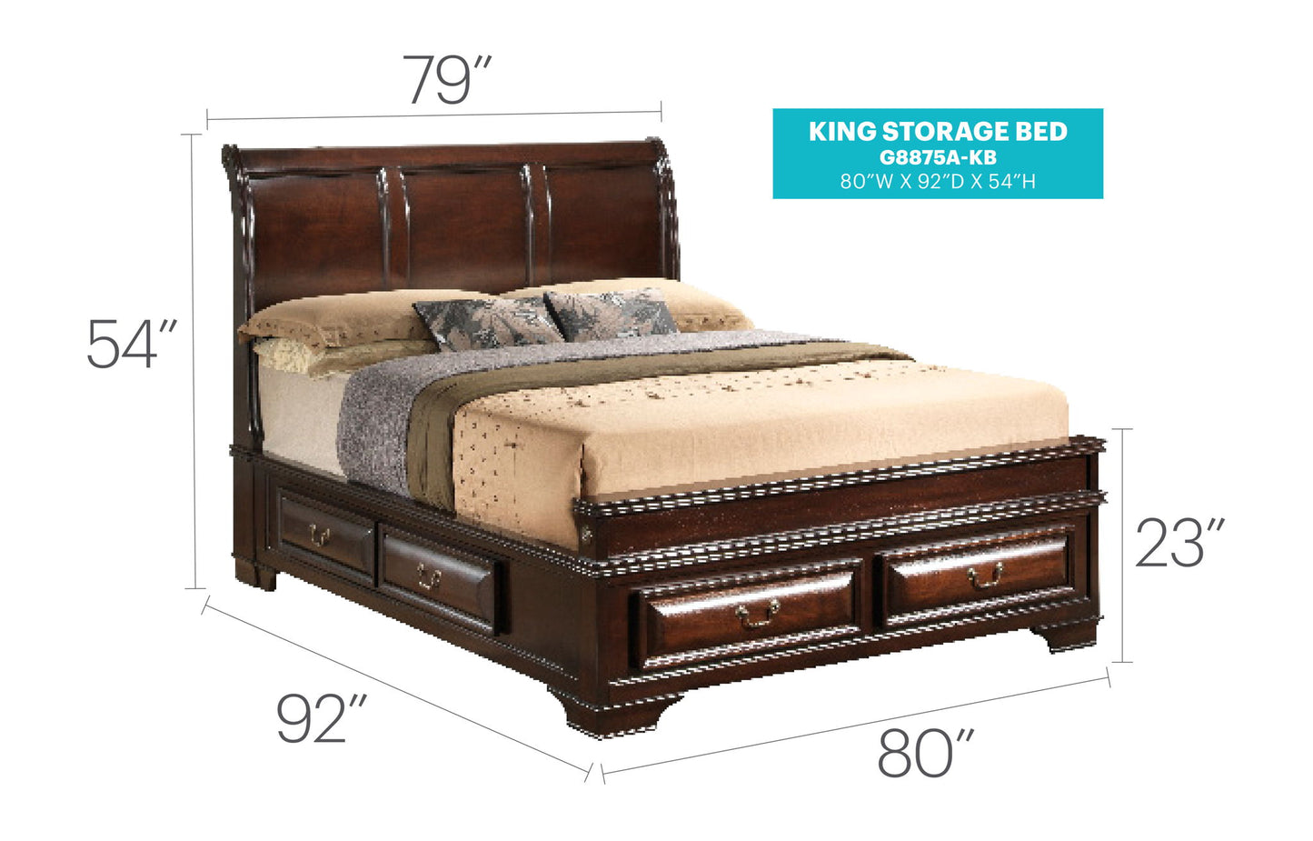 Glory Furniture - LaVita - Storage Bed