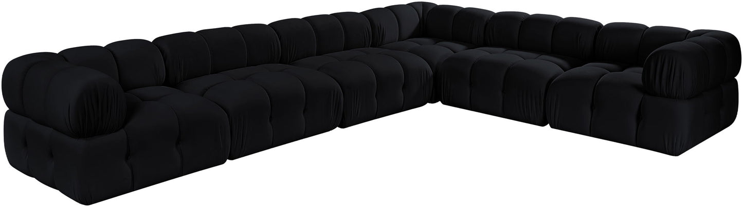 Orin - L-Shaped Velvet 6 Piece Modular Sectional