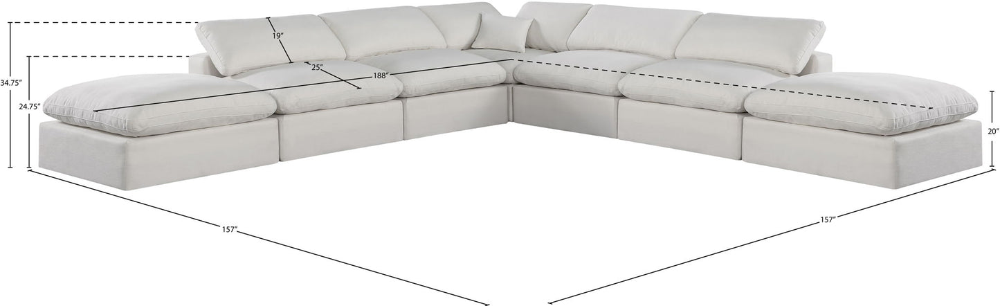Comfy - 7 Piece Linen Modular Corner Sectional