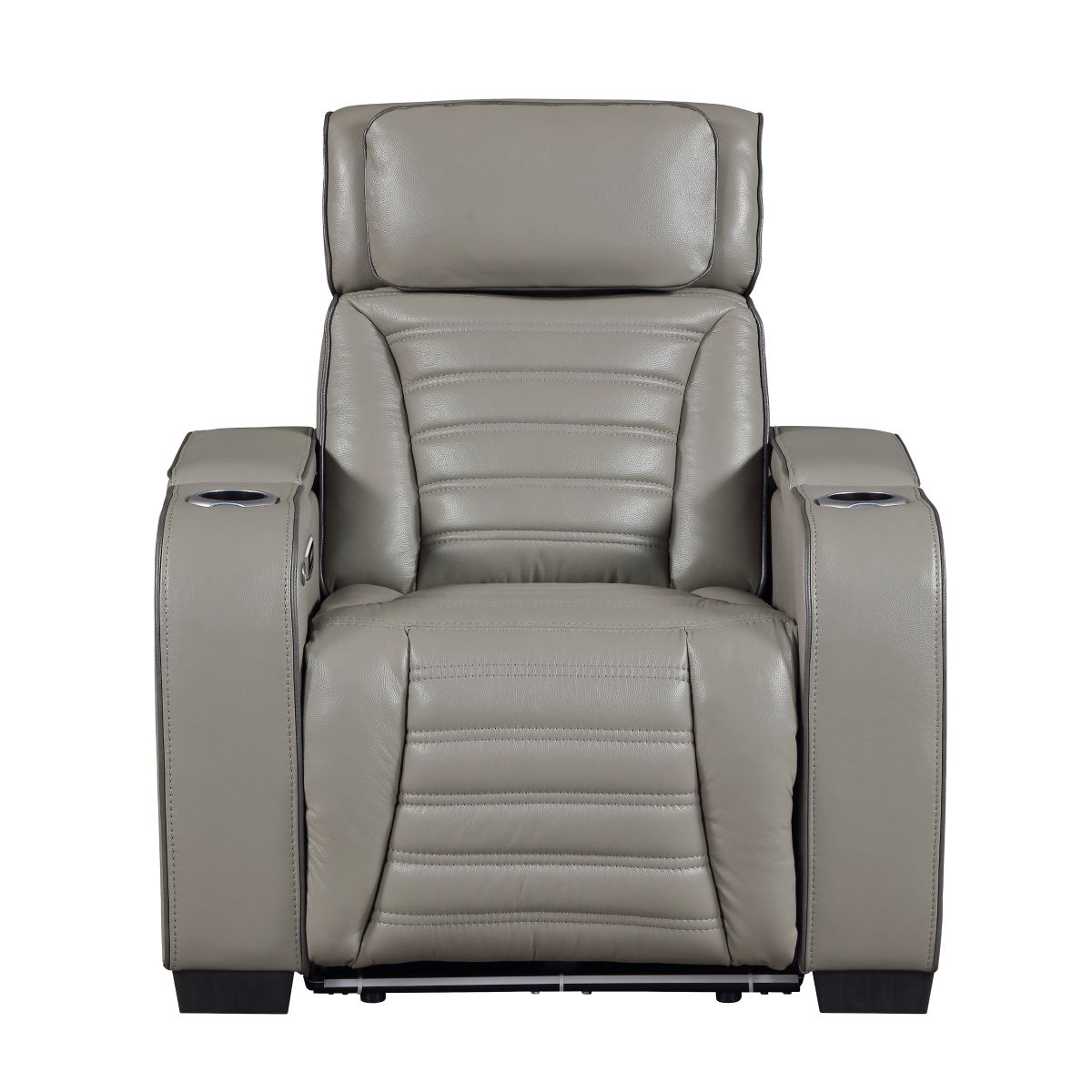 Cyber Power Reclining Chair with Power Headrest, Cup holder, Storage Arms(Top and Side), Air Massage, Heat, LED Lighting and Charging Ports