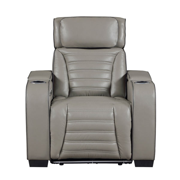 Cyber Power Reclining Chair with Power Headrest, Cup holder, Storage Arms(Top and Side), Air Massage, Heat, LED Lighting and Charging Ports