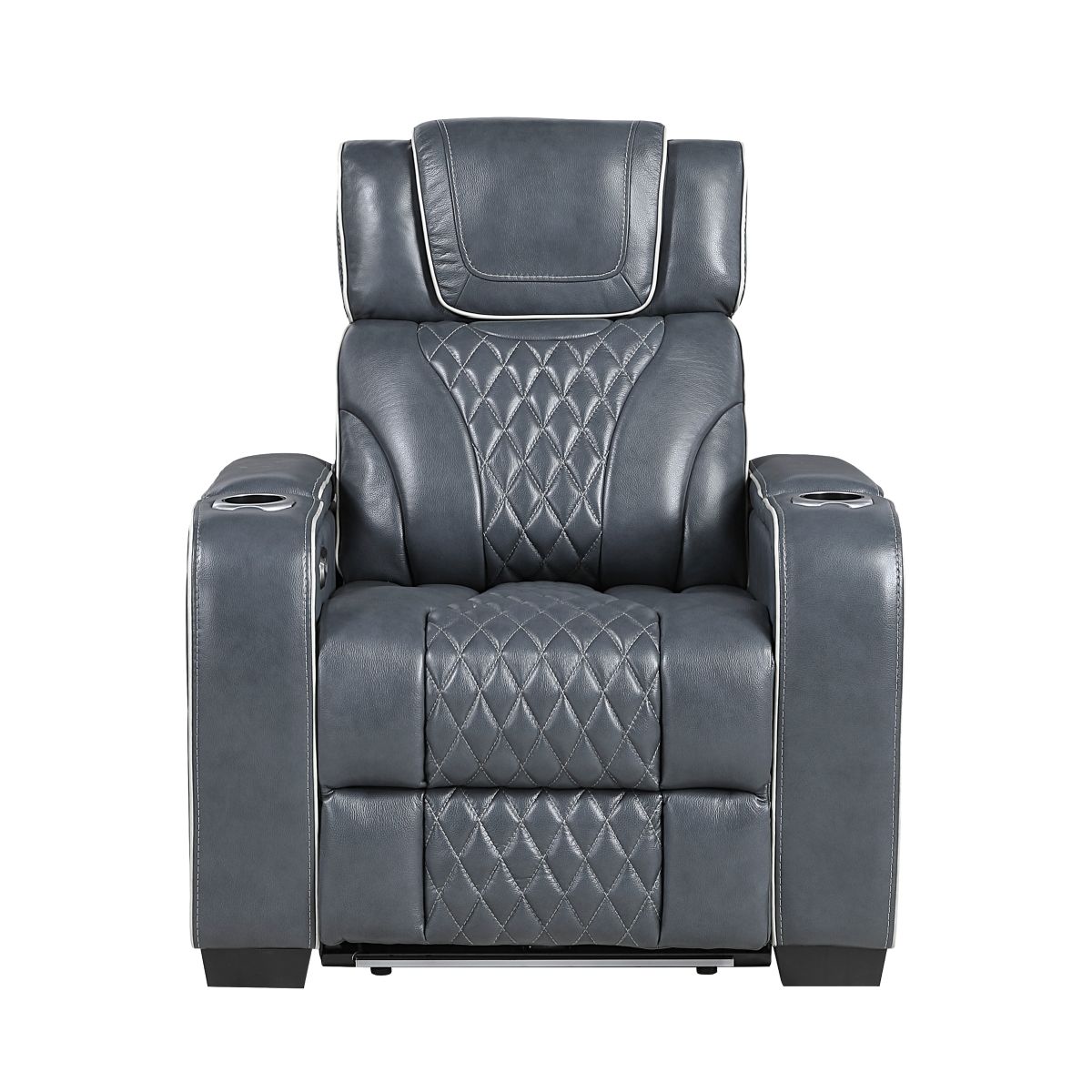 Apex Power Reclining Chair with Power Headrest, Storage Arms with Cup Holders, Air Massage and Heat, LED Lighting and Charging Ports