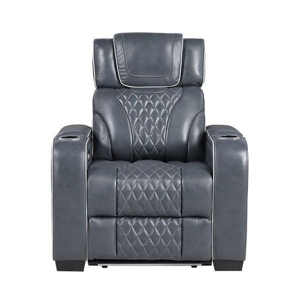 Apex Power Reclining Chair with Power Headrest, Storage Arms with Cup Holders, Air Massage and Heat, LED Lighting and Charging Ports
