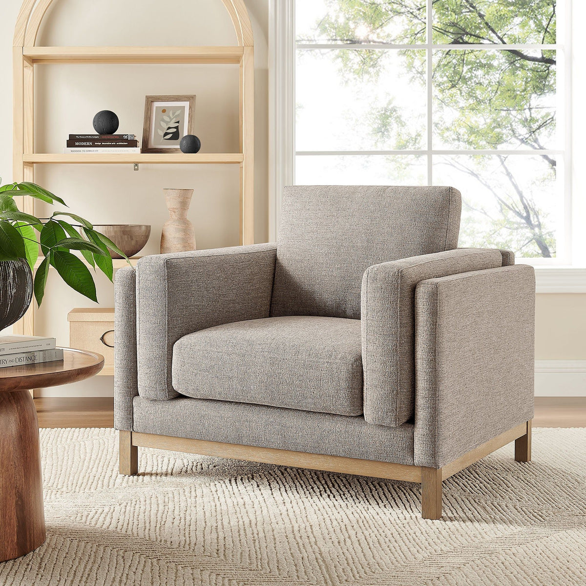 Roscoe Fabric Armchair - Pewter