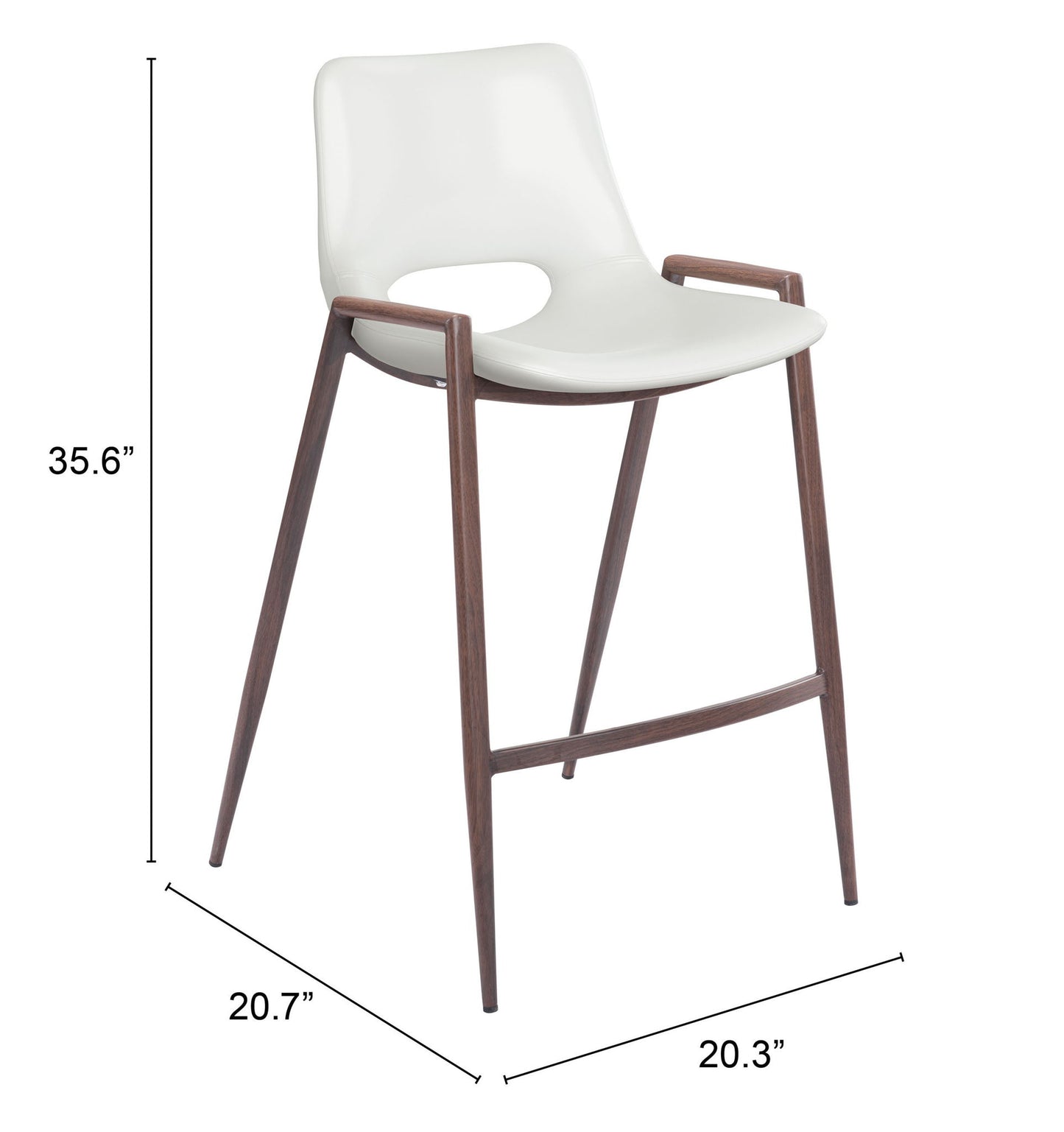 Desi - Counter Stool With Walnut Legs (Set of 2)