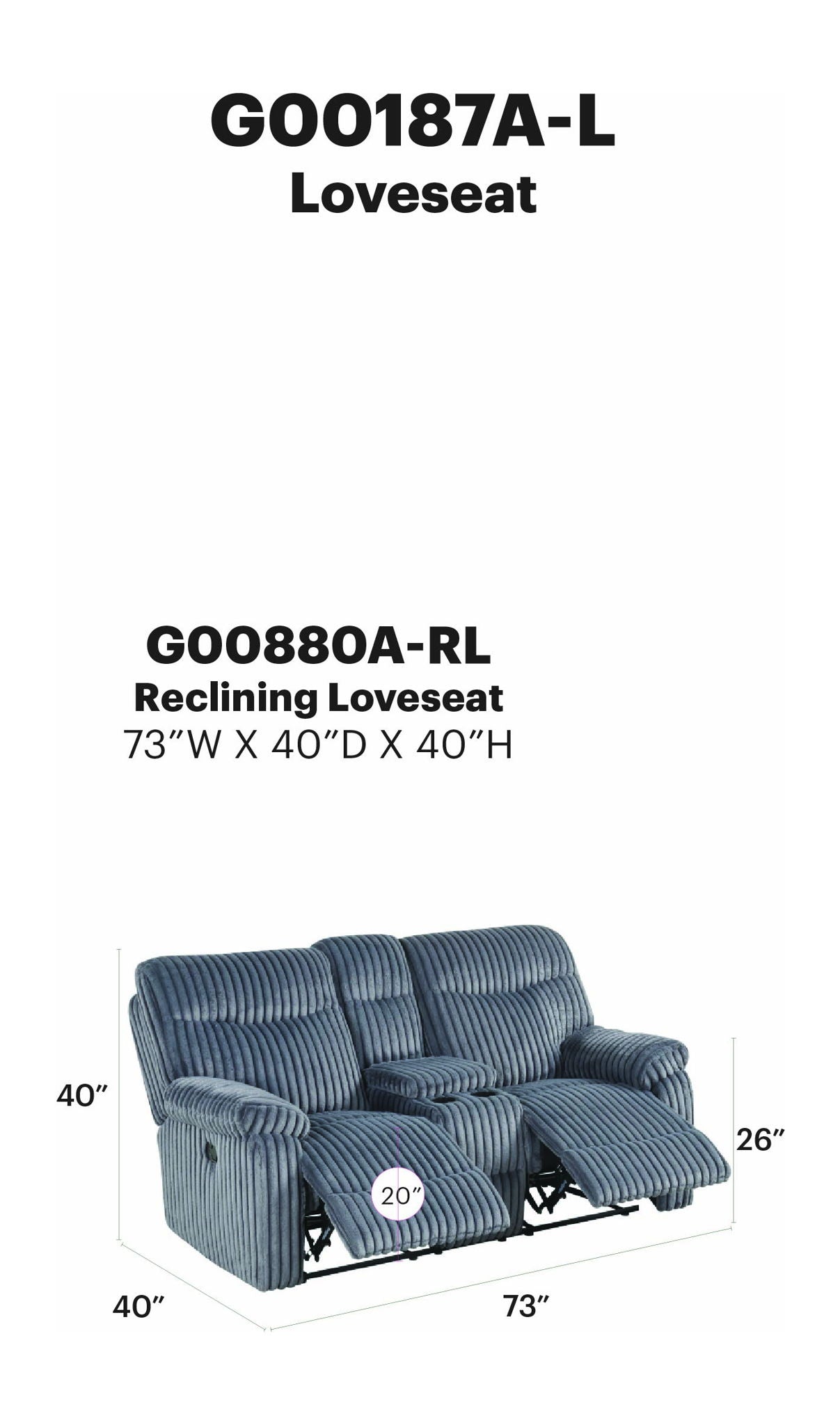 Comfy - Loveseat - Gray