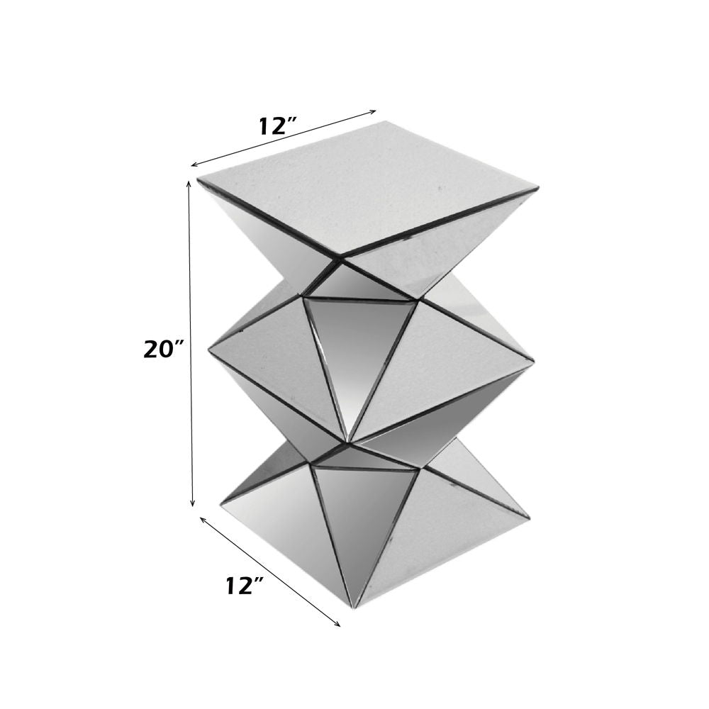 Dominic - 20"H Pedestal Stand - Mirrored