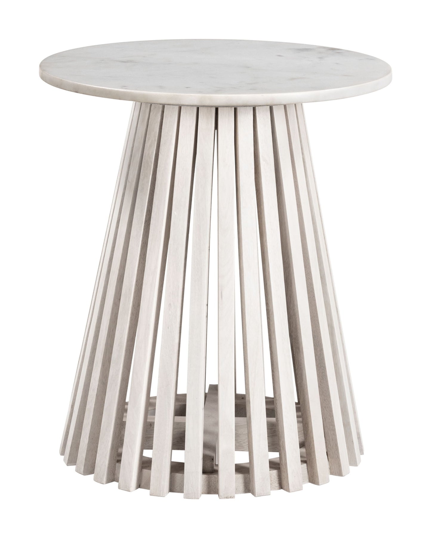 Mazara - Side Table - White / Natural