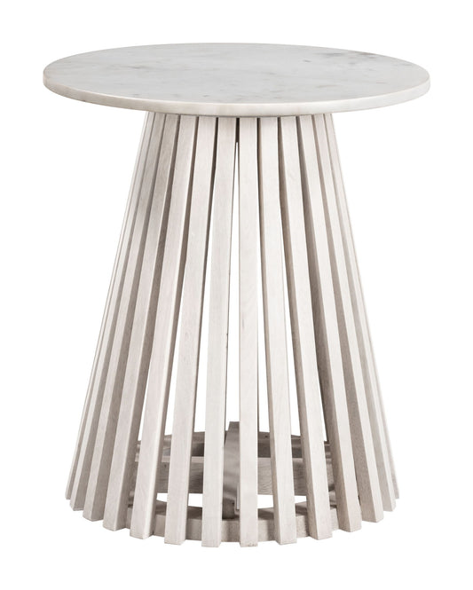 Mazara - Side Table - White / Natural