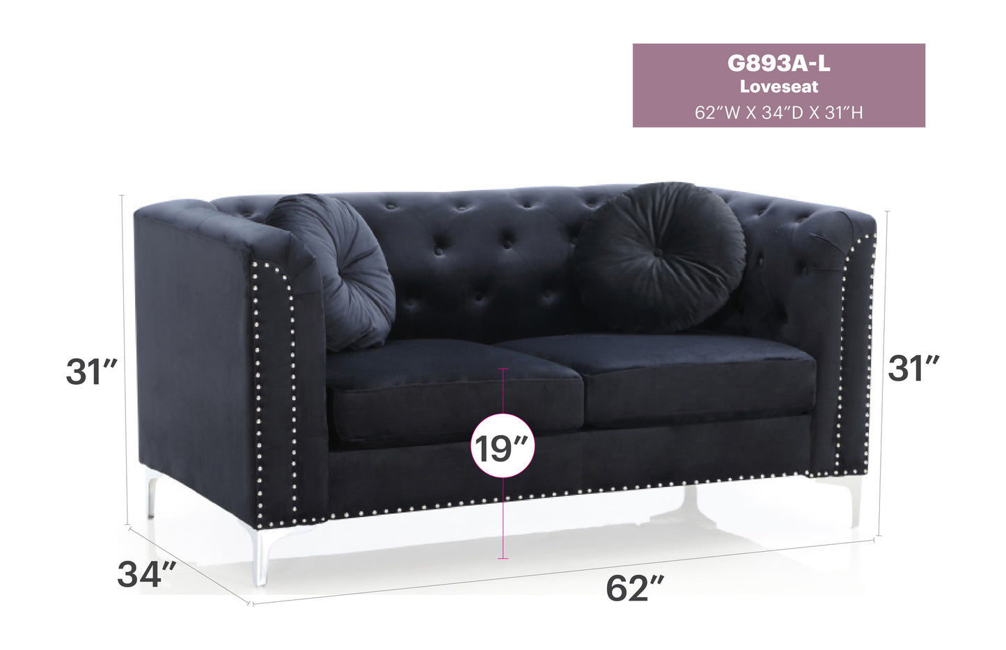 Glory Furniture - Pompano - Loveseat