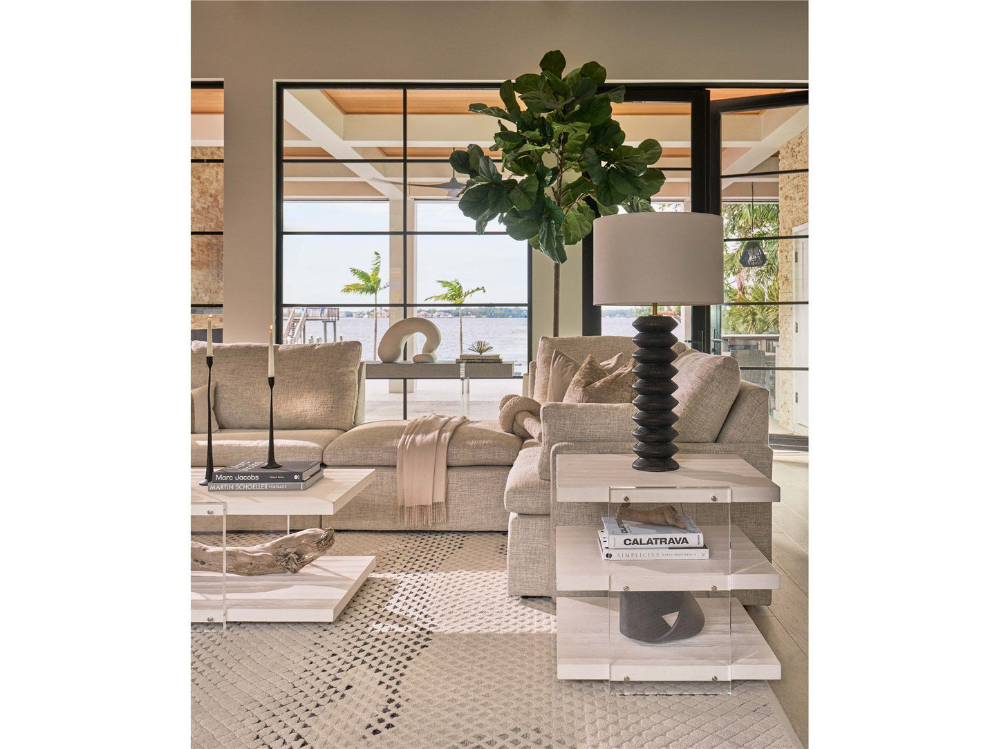 Weekender Coastal Living Home / St Kitts - End Table - Pearl Silver