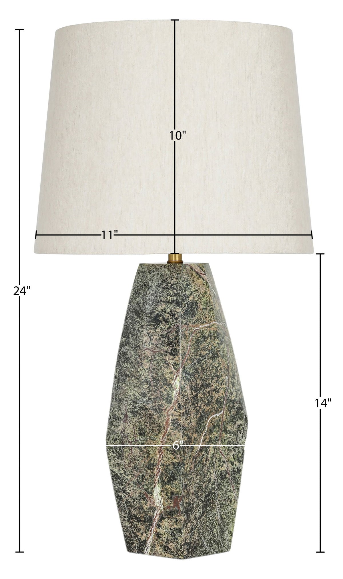 Seraphine - Genuine Marble And Linen Textured Fabric Table Lamp