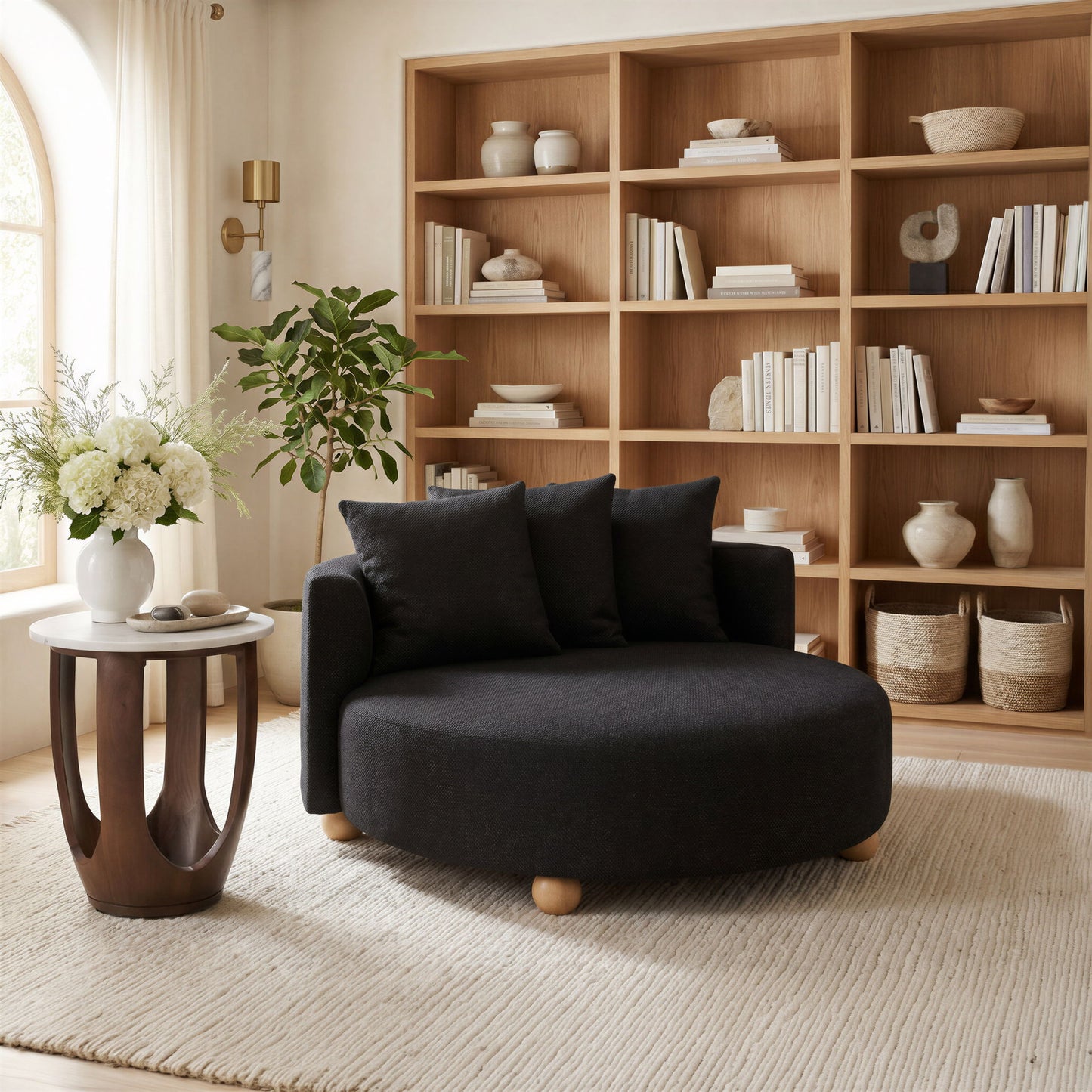Vaan - Side Table - White / Walnut